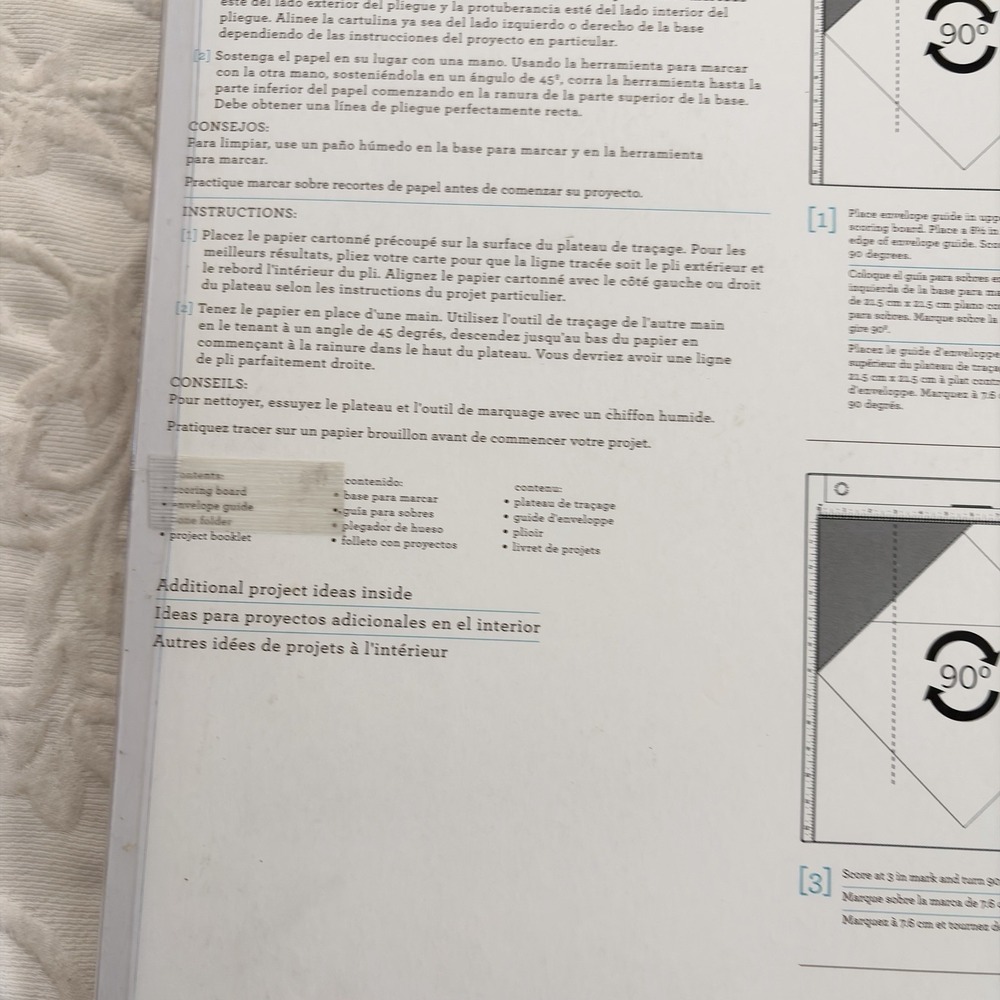 Martha Stewart Scoring Board Tool 3 Piece 12x12 Crafts Folding Envelopes EUC - Picture 6 of 8